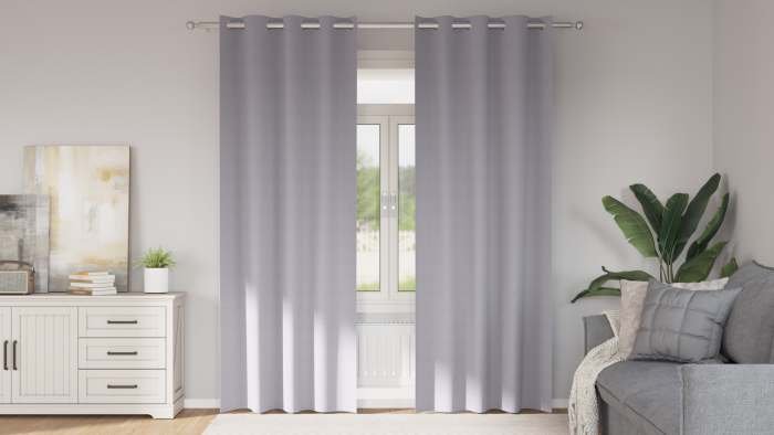 Gordijnen 2 pcs Metaalgrijs 260 x 140 cm Polyester image 1